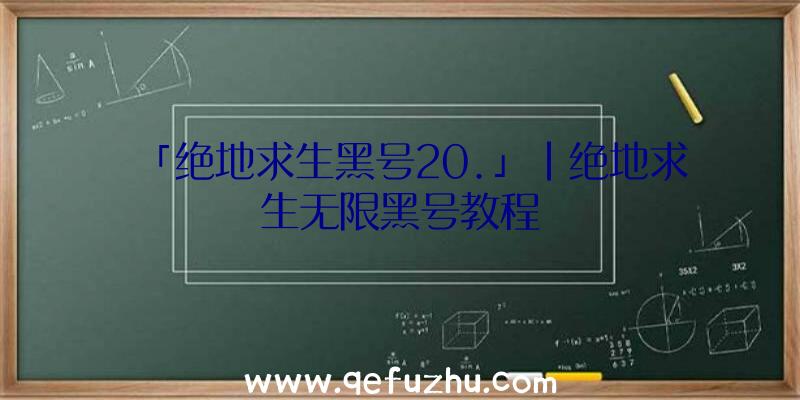 「绝地求生黑号20.」|绝地求生无限黑号教程